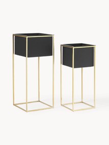 Plantenpottenset Leilani van metaal, 2-delig