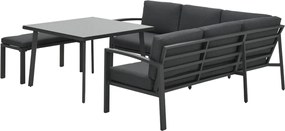 Garden Impressions Tropea lounge dining set 5-delig - donker grijs