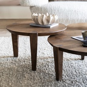 Eleonora Davina Ronde Salontafel Mangohout 80 Cm - 80 X 80cm.