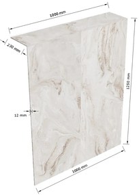 Mondiaz Hope toiletplaat solid surface 100x125cm ostra niet voorgeboord