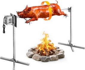 VEVOR Lamsgrill 38 W 40 kg 1321 mm Rotisserie Spits Speenvarken Grill Roestvrij Staal voor Tuinfeesten, Bruiloften, Camping en Festivals, 3 toeren per minuut met 8 hoogte-instellingen, 1740 x 535 x 860 mm, SUS304 vork, 45° standaard