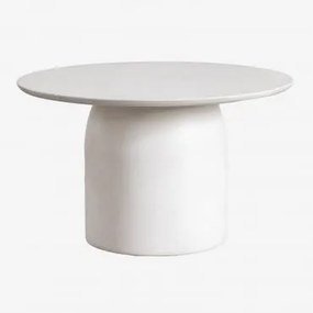 Ronde Salontafel In Cement (ø75 Cm) Layana Wit - Sklum