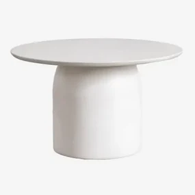 Ronde Salontafel In Cement (ø75 Cm) Layana Wit - Sklum
