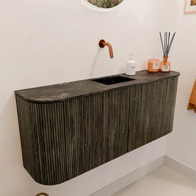 Mondiaz Joya DLux 105cm toiletmeubel ronding links/rechts shadow met wastafel faye midden zonder kraangat lava
