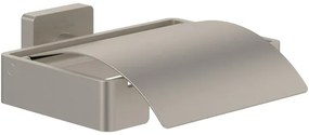 Villeroy & Boch Elements - Striking Toiletrolhouder met deksel - 131 x 115 x 45 mm - Matt Brushed Nickel (RVS) TVA15201300064