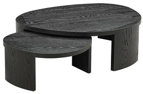 Richmond Interiors Navarino Salontafel Set Zwart Hout Organisch - 114 X 90cm.