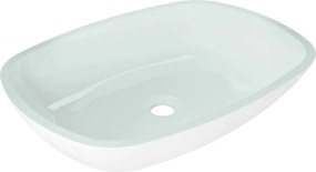 Mexen Araks glazen waskom op het blad 54 x 39 cm, wit - 24155430
