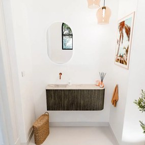 Mondiaz Joya DLux 100cm toiletmeubel ronding rechts shadow met wastafel faye links zonder kraangat frappe