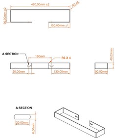 Eastbrook Deddington handdoekhouder voor paneel radiator 40cm wit glans