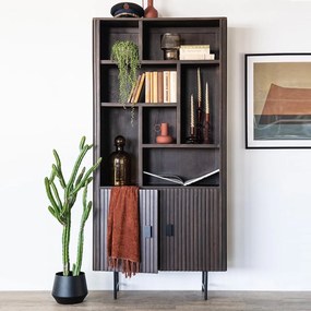 Houten Boekenkast Met Latjes - 96x37x200cm.