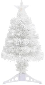 vidaXL Kunstkerstboom met LED 64 cm glasvezel wit