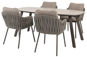 Taste by 4 Seasons Cannes tuinset terre met Manolo tafel 180 cm Tuinset bruin weerbestendig