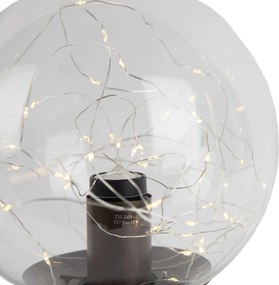 Hotel chique tafellamp donkerbrons met helder glas incl. E27 lichtsnoer - Pallon Trend