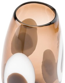 Gekleurde vaas in doorzichtig glas, Opla