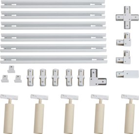 Modern railsysteem met 5 spots wit met beige 1-fase GU10 35mm - Iconic Jeana Luxe