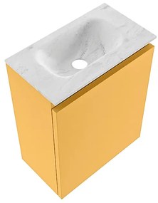 Mondiaz Ture DLux toiletmeubel 40cm ocher met wastafel opalo midden zonder kraangat