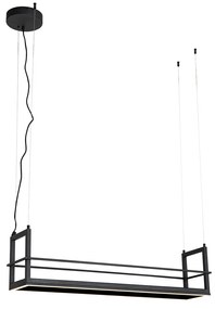 Hanglamp zwart met rek incl. LED 3-staps dimbaar - Cage Rack