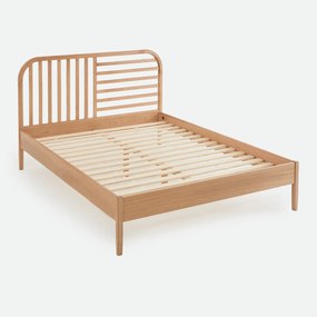 Bed met lattenbodem, eikenhout en fineer, GANO