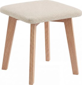 Mazzoni MILO Lichtbeige (stof Storm 04)/eiken onderstel - VIERKANTE GESTOFFEERDE KRUK VOOR KEUKEN/WOONKAMER