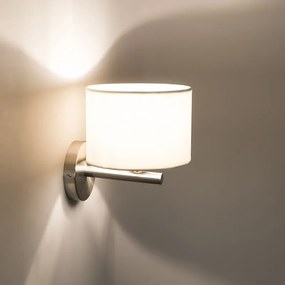 Stoffen Moderne wandlamp staal met witte kap - VT Modern E27 rond Binnenverlichting Lamp