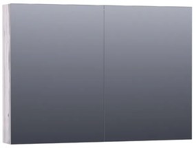 Saniclass Dual Spiegelkast - 100x70x15cm - 2 links- rechtsdraaiende spiegeldeur - MFC - Birch SK-DU100BR