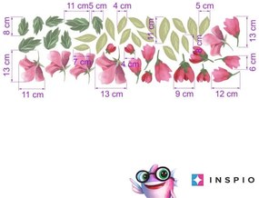 INSPIO Wandstickers - Roze Bloemen