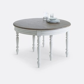 Uitschuifbare eettafel, den en eikenfineer, 4 tot 12 personen, EULALI