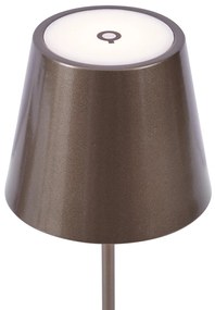 Moderne tafellamp donker brons 37cm incl. LED dimbaar IP54 oplaadbaar - Topi Modern IP54 rond Binnenverlichting Steen / Beton Lamp