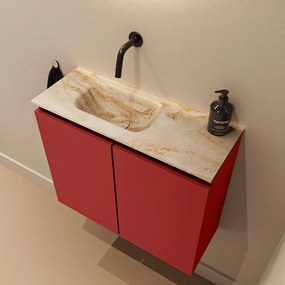 Mondiaz Ture DLux toiletmeubel 60cm fire met wastafel frappe links zonder kraangat