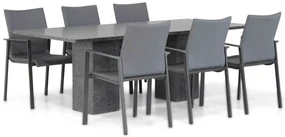 Tuinset 6 personen 220 cm Aluminium/textileen Grijs Lifestyle Garden Furniture Rome/Graniet