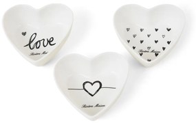 Rivièra Maison - Lovely Heart Bowls 3 pcs - Kleur: wit
