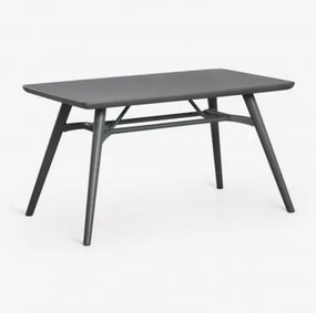 Rectangular Eettafel 135x80 Cm Van Polypropyleen Scand Grijs – Grafiet - Sklum
