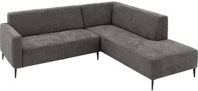 Goossens Zitmeubel Key West grijs, stof, 2-zits, modern design met ligelement rechts