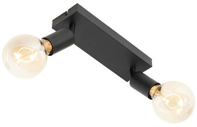 Moderne spot zwart rechthoekig 2-lichts - Facil