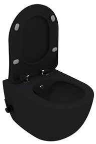 SaniGoods Bidet mat zwart toilet met warm en koudwater sproeier randloos zonder zitting