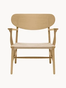 Houten armtoel CH22 met handgeweven zitvlak