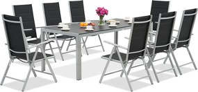 Garden Point aluminium tuinmeubelen met grote Polywood Verona tafel voor 8 personen
