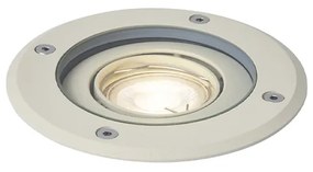 Moderne grondspot beige GU10 50mm verstelbaar IP65 - Delux