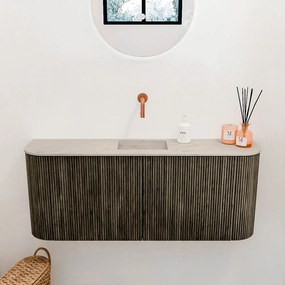 Mondiaz Joya DLux 105cm toiletmeubel ronding links/rechts shadow met wastafel faye midden zonder kraangat opalo