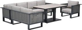 Garden Impressions Gabon - Brugge lounge dining set 6-delig - donker grijs