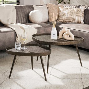 Salontafelset Met Bronslook Triangle - 80 X 60cm.