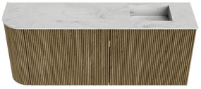 Mondiaz Joya DLux 100cm toiletmeubel ronding links dusk met wastafel faye rechts 1 kraangat opalo