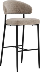 Mazzoni IRIS Latte Beige (stof Monza 60)/zwart onderstel - GESTOFFEERDE BARKRUK VOOR KEUKEN/BAR