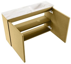 Mondiaz Ture DLux toiletmeubel 80cm oro met wastafel frappe rechts zonder kraangat