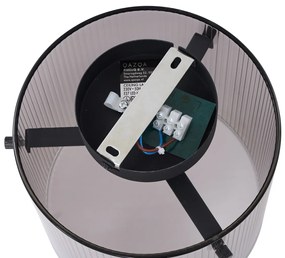 Art Deco plafondlamp zwart met smoke glas - Laura