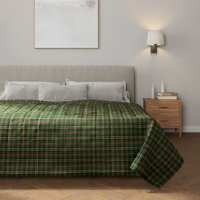 Dekoria Sprei, groen-rood ruit