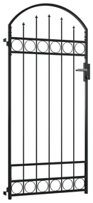 vidaXL Poort met gebogen bovenkant 89x200 cm staal zwart