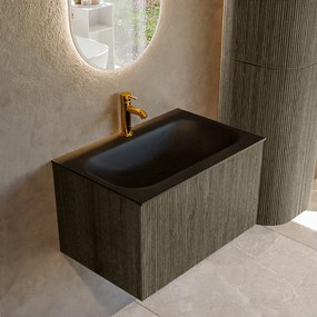 Mondiaz Kurve 70cm badmeubel shadow met 1 lade en wastafel big small midden 1 kraangat urban