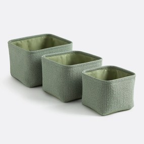 Set van 3 manden van reliëfstof, ITANG