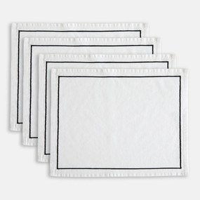 Set van 4 placemats gewassen linnen/katoen Métis Bourdon